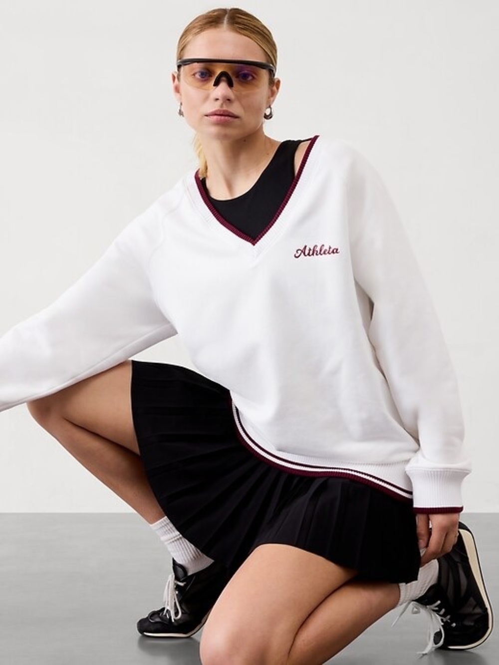 Athleta Forever Fleece V-Neck Sweatshirt